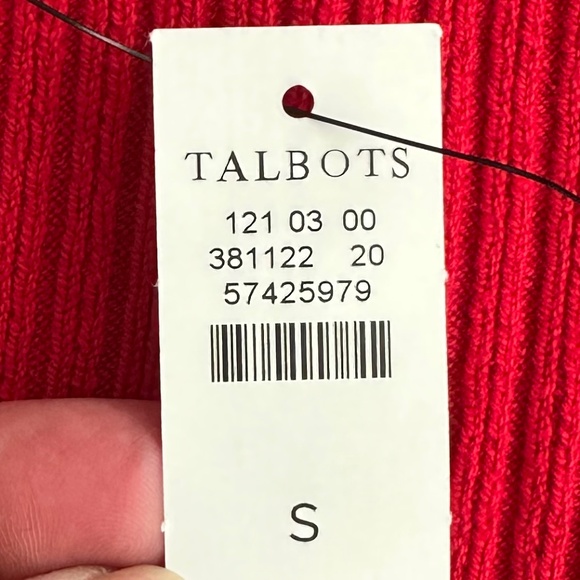 Talbots Ribbed Long Sleeve Turtleneck Sweater Red Small Casual Holiday NWT - Picture 7 of 12